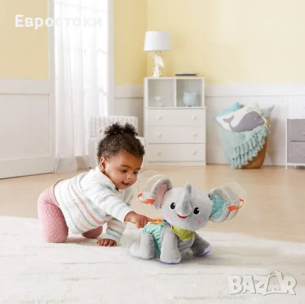 Интерактивна плюшена играчка VTech Baby Crawling with Me Elephant, интерактивно плюшено слонче, снимка 2 - Плюшени играчки - 47081568