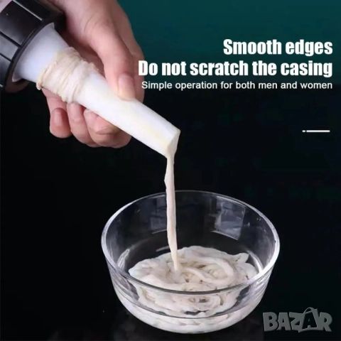 Ръчна пълначка за месо и кайма | Шприц за пълнене на луканки, снимка 4 - Аксесоари за кухня - 52249212