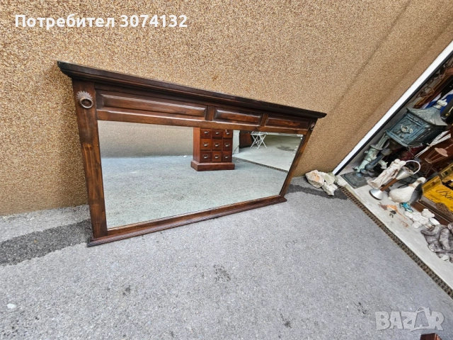 Голямо огледало с рамка от масив