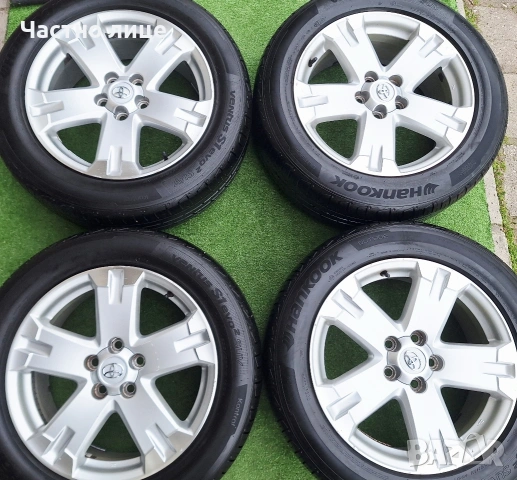 Продавам 4бр оригинални 18-ки джанти с летни гуми за Тойота Рав 4