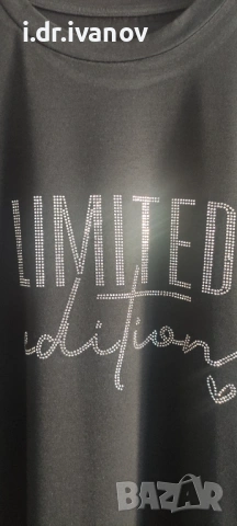 нова черна тениска с надпис Limited edition , снимка 2 - Тениски - 54179136
