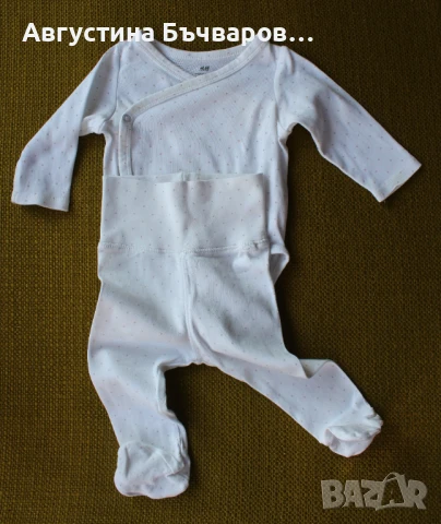 Комплект от 6 части H&M - 3бр. бодита+3 чифта ританки/размер 62, снимка 6 - Комплекти за бебе - 51340614