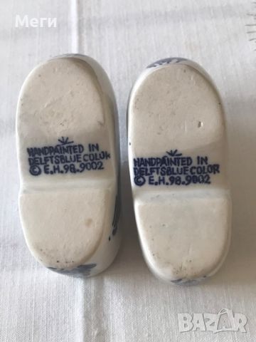 Порцеланова Фигурка Dutch Blue and White Delft – Shoe Clog with Windmills, снимка 3 - Колекции - 45638290