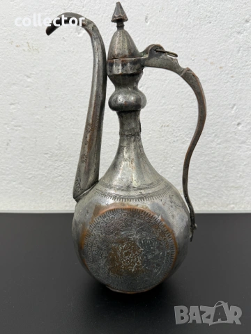 Автентичен османски ибрик с гравюри. №7844, снимка 7 - Антикварни и старинни предмети - 53096408