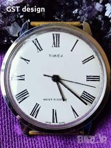 Рядък Американски Часовник Timex 26150 Water resistant Римски цифри Механичен 1970-80, снимка 3 - Мъжки - 46145652