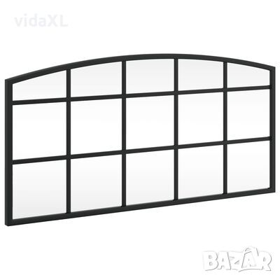 vidaXL Стенно огледало, черно, 60x30 см, арка, желязо, снимка 1 - Огледала - 46158123