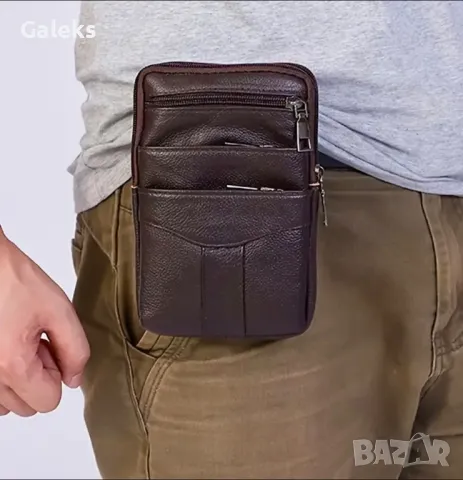 Малки, Удобни и Компактни, дисплей чантички - Черна естествена кожа!, снимка 12 - Чанти - 50087382