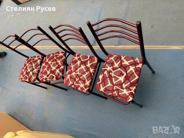 0410 стол / столове с метални крака -цена 103 лв или 52,66 евро общо за 4 бр - здрави и масивни ,мет, снимка 3 - Столове - 51975226