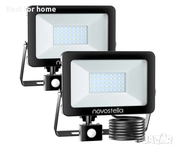 Комплект 2 прожектора Novostella, LED, 30W, PIR датчик за движение
