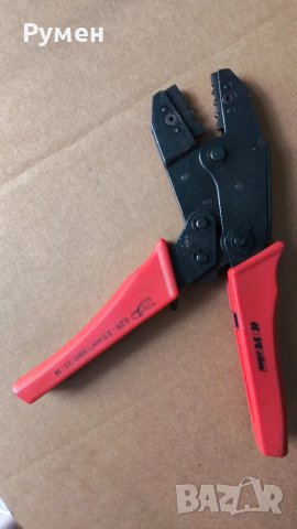 Клещи за кримпване (кербоване) на кабелни обувки и два кабела с гилза, снимка 4 - Клещи - 46406991