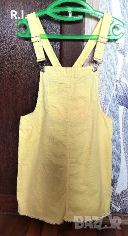 Дамски жълт гащеризон, тип рокля, снимка 1 - Гащеризони - 45335594