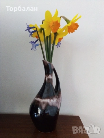Керамична ваза от соц-а , снимка 3 - Вази - 50841674