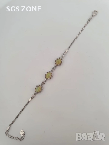 СРЕБЪРНА ГРИВНА С НАТУРАЛЕН РУБИН, САПФИР, ИЗУМРАД ИЛИ ОПАЛ, снимка 9 - Гривни - 52374786