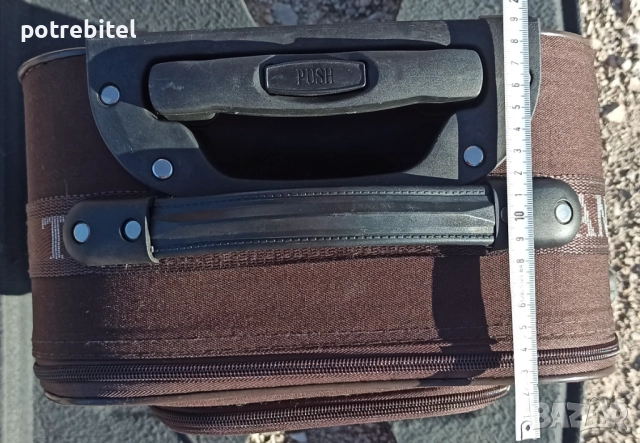 куфар с колелца 42х30х20 -усилен текстил с телескопична дръжка - 2 х20 лв / бр, снимка 4 - Куфари - 51937926