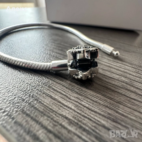 Сребърна гривна тип Пандора, снимка 5 - Гривни - 52852197