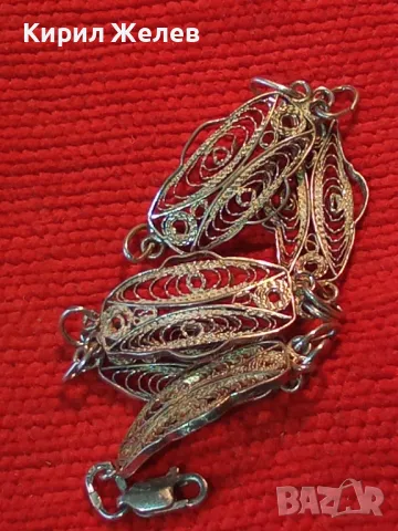 СТАРА НЕЖНА ФИЛИГРАННА СРЕБЪРНА ГРИВНА СРЕБРО ВИСОКА ПРОБА МАЙСТОРСКА РЪЧНА РЕТРО АРТ РАБОТА 44188, снимка 11 - Антикварни и старинни предмети - 48476612