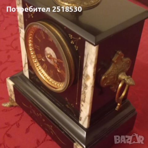 Френски каминен часовник , снимка 3 - Антикварни и старинни предмети - 52585415