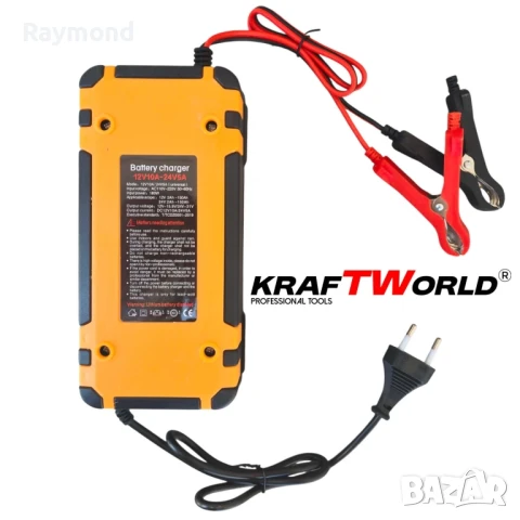 Автоматично зарядно за акумулатори KraftWorld 12V с LCD дисплей и ремонтен режим, снимка 6 - Аксесоари и консумативи - 51027154
