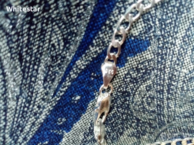 Посребрен мъжки ланец, снимка 3 - Колиета, медальони, синджири - 53622063