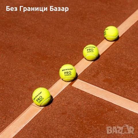 Нови Топки за тенис Dunlop Pro Coach 4 броя за всички настилки, снимка 5 - Тенис - 51759842