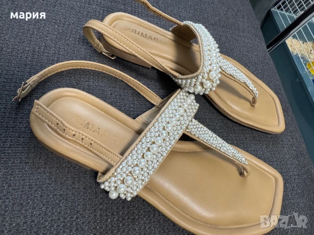 Нови сандали с перли 39 номир, снимка 3 - Сандали - 51110108