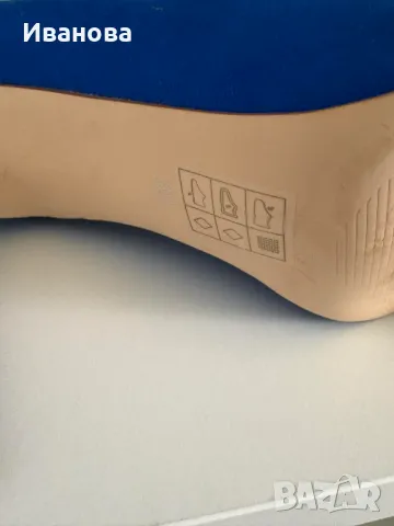 Елегантни сини токчета. Обувки в син цвят, снимка 2 - Дамски елегантни обувки - 50140237