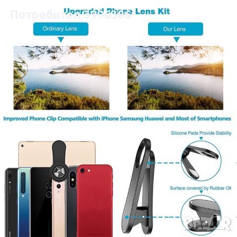 Smartphone Lens Kits /лещи за камера на телефон/, снимка 3 - Резервни части за телефони - 46575107