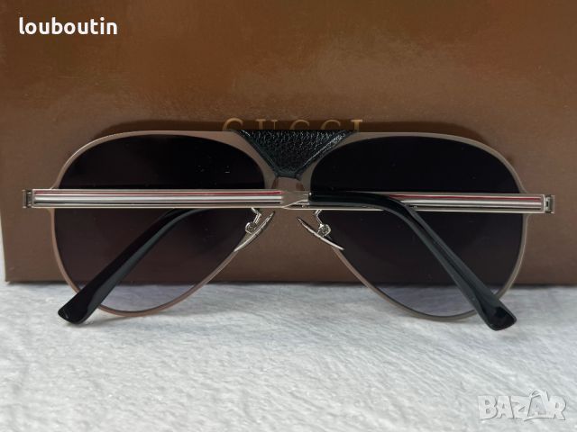 Gucci 2024 мъжки слънчеви очила авиатор с кожа 5 цвята, снимка 12 - Слънчеви и диоптрични очила - 45591492