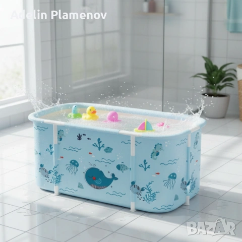 Сгъваема преносима вана XXL с възглавница и топлоизолация – Комфорт и удобство в малката баня