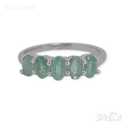 СРЕБЪРЕН ПРЪСТЕН С РУБИН, САПФИРИ, ИЗУМРАДИ., снимка 7 - Пръстени - 51149663