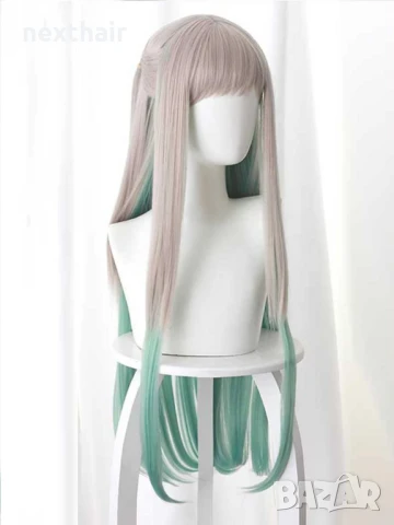 Аниме бяло зелена перука Yashiro Nene Jibaku Shounen Hanako cosplay, снимка 7 - Аксесоари за коса - 51224309