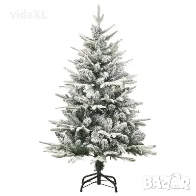 vidaXL Изкуствена коледна елха със сняг, зелена, 120 см, PVC и PE(SKU:328492), снимка 2 - Декорация за дома - 48342426