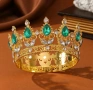 Златиста корона тиара с цветни камъни за декорация на торта , снимка 5