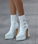 Боти на ток - бял лак - YSV3 , снимка 2