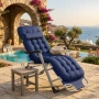 Луксозен шезлонг за градина и басейн - Мека ватирана възглавница, дишаща материя Textoline , снимка 4
