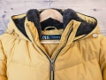 Ново дамско яке ZARA зимно горчица размер XS качулка подплата вата сако палто жълто златисто, снимка 3