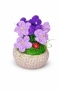 Ръчно плетена мини кашпа с цветя – 9 см височина, снимка 2