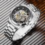 LIGE Skeleton Reloj Hombrе моден кварцов часовниk скелет,неръжд. стомана модел 2024,уникален дизайн, снимка 2