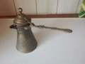 Медно джезве , поднос и стара попивателна., снимка 1