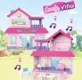 Къща за кукли музикална вила за момичета с мебели и кола, снимка 4