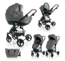 LORELLI Premium Комбинирана количка 3в1 CRYSTA GREY , снимка 1