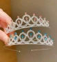 2 цвята сребриста корона венец тиара с камъчета детска дамска, снимка 1