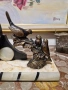 Прекрасен голям антикварен френски фигурален каминен часовник , снимка 7