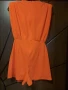 Оранжев дамски гащеризон с ефект „пола“ и гръцко деколте, снимка 3