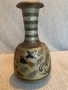 Декоративна месингова ваза с гравиране на птици и емайл, снимка 1