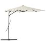 vidaXL Градински чадър със стоманен прът, 300 см, пясъчен