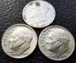 Стари сребърни монети 2 броя даймове 1964 и 50 ст.1913 г. Прекрасни !, снимка 5