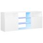 vidaXL ТВ шкаф с LED осветление, бял, 120x30x50 см（SKU:804301