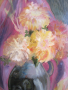 Картина -масло, фазер, ваза с хризантеми,51х36см., снимка 3