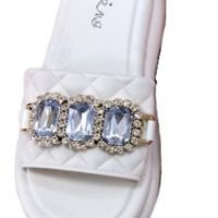 Бижу за вшите крака: Луксозни дамски чехли с кристали които привличат вниманието със своя блясък, снимка 4 - Чехли - 45847259